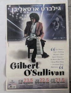 GILBERT O'SULLIVAN HEBREW ISRAELi TOUR POSTER 2009 - Picture 1 of 3