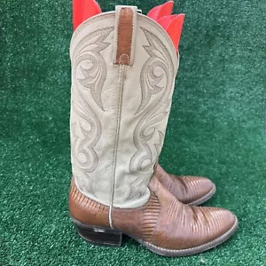 Vintage Dan Post Eidechse Leder Exotische Stiefel Herren 9 Western Cowboy Lesen - Bild 1 von 14