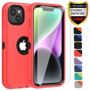 For iPhone 14 Pro Max 13 12 11 Pro Max Case Heavy Duty Tempered Glass Protector - Picture 1 of 20