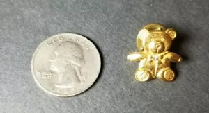 Goldtone Teddy Bear Chistmas? Tack Pin Lapel Brooch - Picture 1 of 2