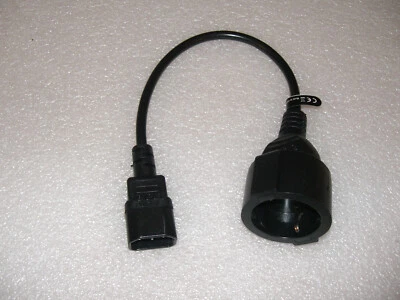USV Geräteadapter, IEC C14 Stecker auf CEE 7/4 Schuko Buchse, 20cm - Bild 1 von 3