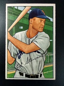 1952 Bowman #185 Eddie Stewart Chicago White Sox Crease - Picture 1 of 10