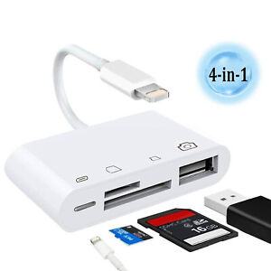 Tragbarer 4 in 1 USB Kamera SD TF Kartenleser Adapter für iPhone iPod iPad IOS12