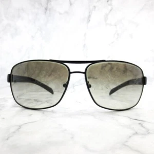 Prada SPS 54I 7AX-0A7 Sunglasses Black Aviator Full Rim Frames 65-14-125 2N - Picture 1 of 13