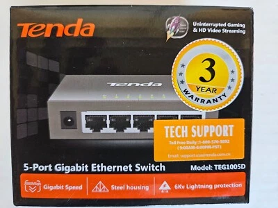 Tenda TEG1005D 5-Port Gigabit Desktop Switch - Image 1 of 4