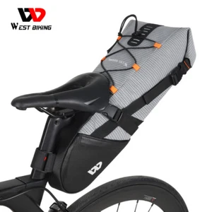 WEST BIKING Waterproof Bicycle Saddle Bag Road Bike Cycling Tail Rear Bag 10L - Picture 1 of 12