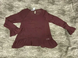 Burgunderrote/rotbraune Langarmbluse von Maurices Größe M neu mit Etikett - Bild 1 von 4