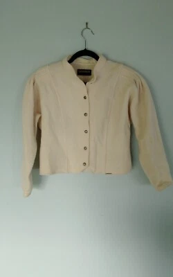 Geiger Ivory Puff Sleeve Winter Jacket sz 42 - Image 1 of 4