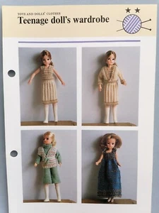 TEENAGE DOLL'S WARDROBE Knitting Pattern, A5, 8ply, Suit teenage doll - Odhams - Picture 1 of 5