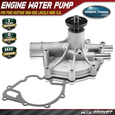 Engine Water Pump for Ford Mustang Lincoln Mark VII 1986-1992 5.0L OHV F0ZZ8501A - Image 1 of 4