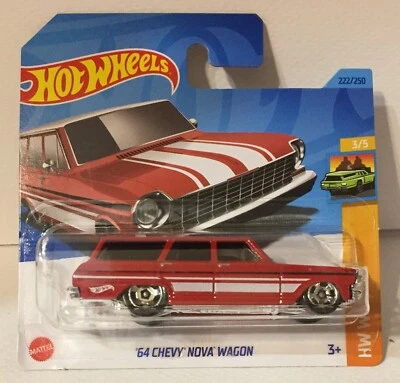 64 Chevy Nova Wagon Hot Wheels Hw Wagons 3/5 Modellino Car Nuovo Come Foto - Immagine 1 di 4