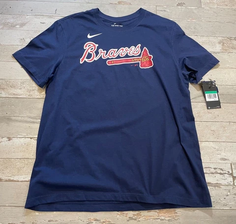 Atlanta Braves T-Shirt Mens XL Marcell Ozuna #20 Nike (damaged and repaired) NWT Cover