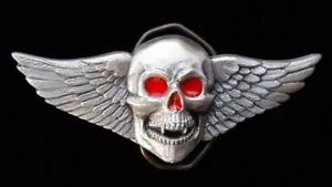 VAMPIRE SKULL WITH WINGS BELT BUCKLE NEW! - Picture 1 of 2