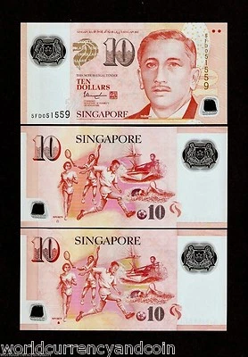 SINGAPORE 10 Dollars 2015 Set POLYMER Hollow & Solid House MUSIC SCOUT UNC NOTE - Image 1 of 3