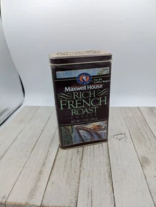 Vintage Maxwell House Rich French Roast Coffee Metal Tin Paris scene 1993 Sealed - Picture 1 of 5