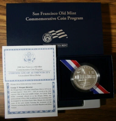 2006 S San Francisco Old Mint PROOF Silver $1 Commemorative with OGP +COA GEM - Image 1 of 4