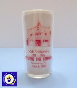 De colección Keystone Fire Co. Rehrersburg PA. 1968 50 aniversario. Vidrio para beber - Imagen 1 de 3