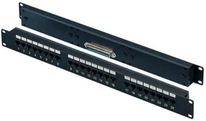PATCH PANEL 24 PORTE Cat5e RJ45 a CONNETTORE TELCO singolo femmina RJ21 - Foto 1 di 1