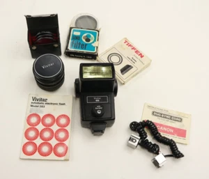 Vivitar Auto Wide-Angle 24mm Canon mount Vivitar 283 Flash & Accessories AS IS - Picture 1 of 4