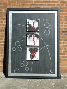  Pieza de arte moderno Kinder Harris pintura abstracta firmada Susan 68" x 51" - Imagen 1 de 12