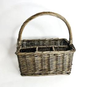 Wicker Basket Supply Caddy Gray 11 1/2" L x 7" W x 12" H - Picture 1 of 9