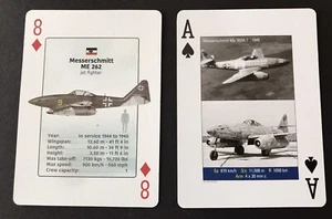 Carte da gioco Messerschmitt Jet Nazi Fighter Plane seconda guerra mondiale da collezione - Foto 1 di 1
