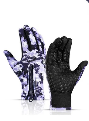 Guantes impermeables de invierno con pantalla táctil para motocicleta guantes antideslizantes de lana para montar Foto 1 de 4