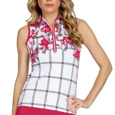 nova regata TAIL Activewear Shylah Upf 50 quartos com zíper arco magnólia tamanho pequeno - Imagem 1 de 4