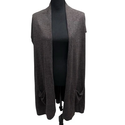 Cárdigan plumero suéter Hampshire Studio para mujer talla 3X sin mangas frente abierto Foto 1 de 4