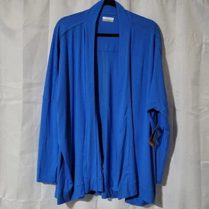 Columbia PFG XL Royal Blue Open Front Lt Weight Long Sleeve Cardigan NWT - Picture 1 of 6