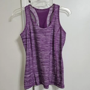 Danskin Now Fitted Racerback Tank Women's Small Purple Striped Activewear EUC  - Picture 1 of 7