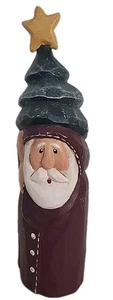 Eddie Walker Papá Noel con árbol de Navidad estatuilla imitación madera rústica granja - Imagen 1 de 7