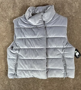 Chaleco acolchado Avia gris claro “indigo suave” para mujer de terciopelo acanalado XXL - Imagen 1 de 9