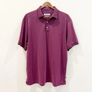 Tommy Bahama Shirt Mens Large Maroon IslandZone Golf Polo Quick Dry UPF 30 - Picture 1 of 13