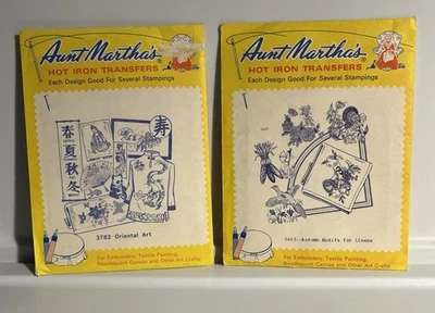 Aunt Martha’s Hot Iron Transfers, 2 Unused, Oriental & Autumn Themes - Image 1 of 4