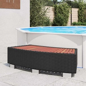 vidaXL Spa/Hot Tub Step, Durable Black PE Rattan, UV Resistant & Weatherproof vi - Picture 1 of 18