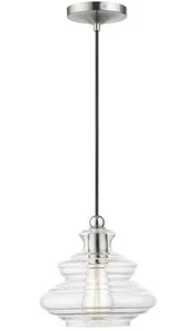 Livex Lighting, 52831-91, Everett, Pendant, Brushed Nickel with Chrome Finish - Picture 1 of 12