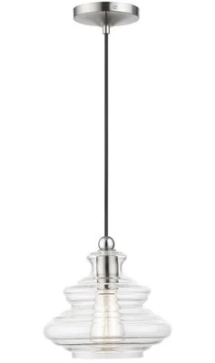 Livex Lighting, 52831-91, Everett, Pendant, Brushed Nickel with Chrome Finish - Image 1 of 4