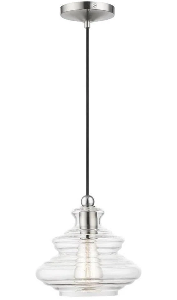 Livex Lighting, 52831-91, Everett, Pendant, Brushed Nickel with Chrome Finish - Image 1 of 4