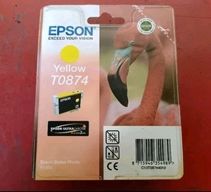 Epson Ink Cartridge T0874 Yellow Stylus Photo R1900 Genuine - Afbeelding 1 van 1