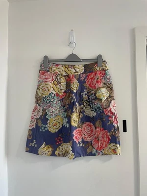 Joules Skirt Womens Size UK 10 Blue Floral Pleated Knee Length Lined Summer - Image 1 of 4