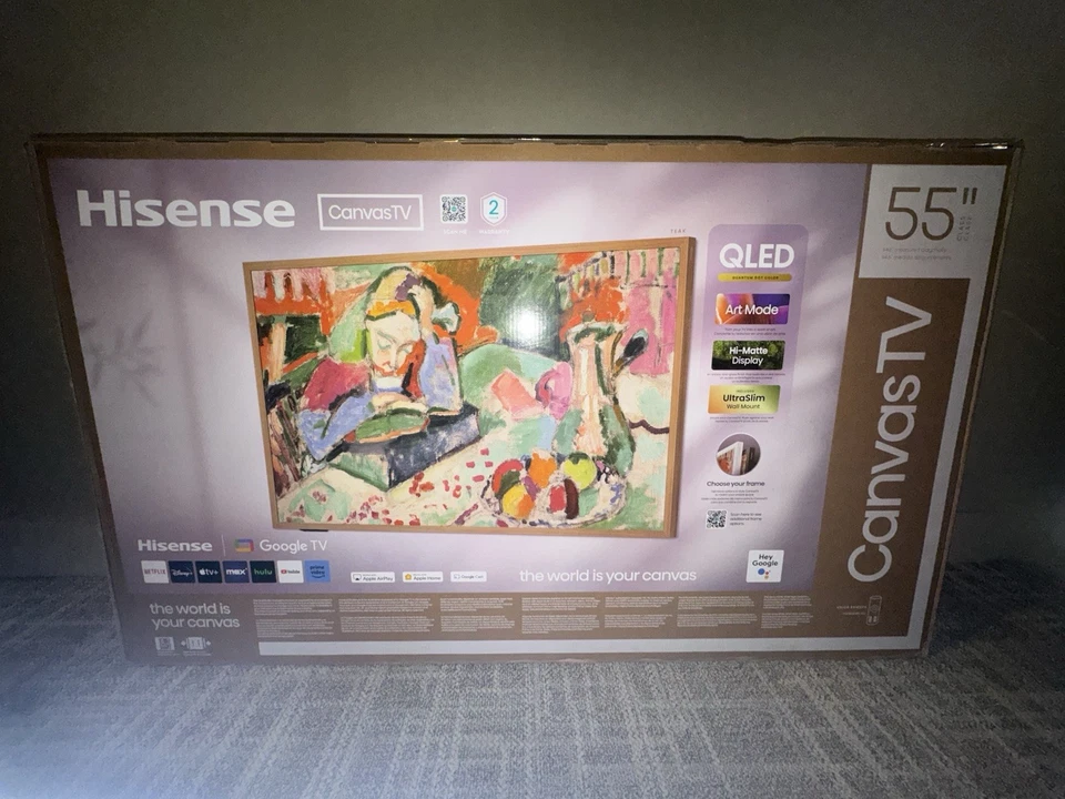 Hisense 55" Class 55S7N CanvasTV 4K QLED Google Smart TV In Hand Ready
