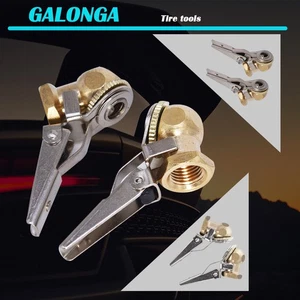 2Pcs 1/4" NPT Brass Air Chuck Hose Lock On Tire Inflator Locking Attachment Clip - Picture 1 of 7