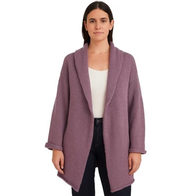 Soft Surroundings Telluride Topper Medium Lilac Mohair Wool Long Knit Cardigan  - Image 1 of 4