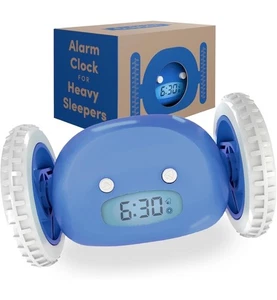 Clocky Alarm Clock on Wheels Rare Clocky Blue Color Runs and Hides - Picture 1 of 15