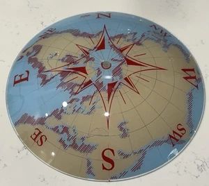 Vintage 15" Compass Ceiling Light Lamp Globe Cover - Picture 1 of 4