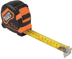 Klein Tools Cinta métrica de 7,5 metros, doble gancho magnético, naranja/negro, 9375 - Imagen 1 de 12