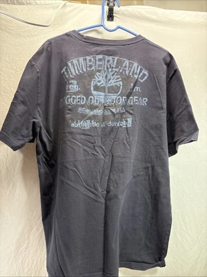 Vintage Timberland Blue T Shirt New Hampshire Back Plate - Imagem 1 de 4