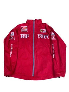 Vintage Ferrari Racing Jacket Men's Size X-Large Red Full Zip Embroidered Retro - Picture 1 of 15