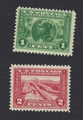 US Stamps Scott 397 ,398  - 1913 Panama Pacific . Mint Hinged - Image 1 of 2